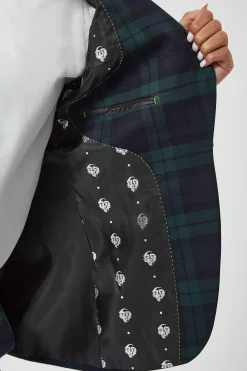 Woman|Twisted Tailor Grace Skinny Fit Green Tartan Suit