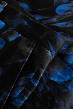 Trousers·Floral Trousers|Trousers·Party Trousers|Twisted Tailor Heron Slim Fit Blue Floral Cotton Trousers