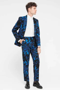 Jackets·Floral Jackets|Twisted Tailor Heron Slim Fit Blue Floral Cotton Jacket