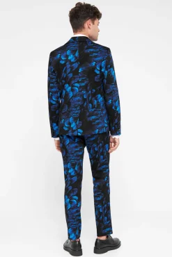 Jackets·Floral Jackets|Twisted Tailor Heron Slim Fit Blue Floral Cotton Jacket