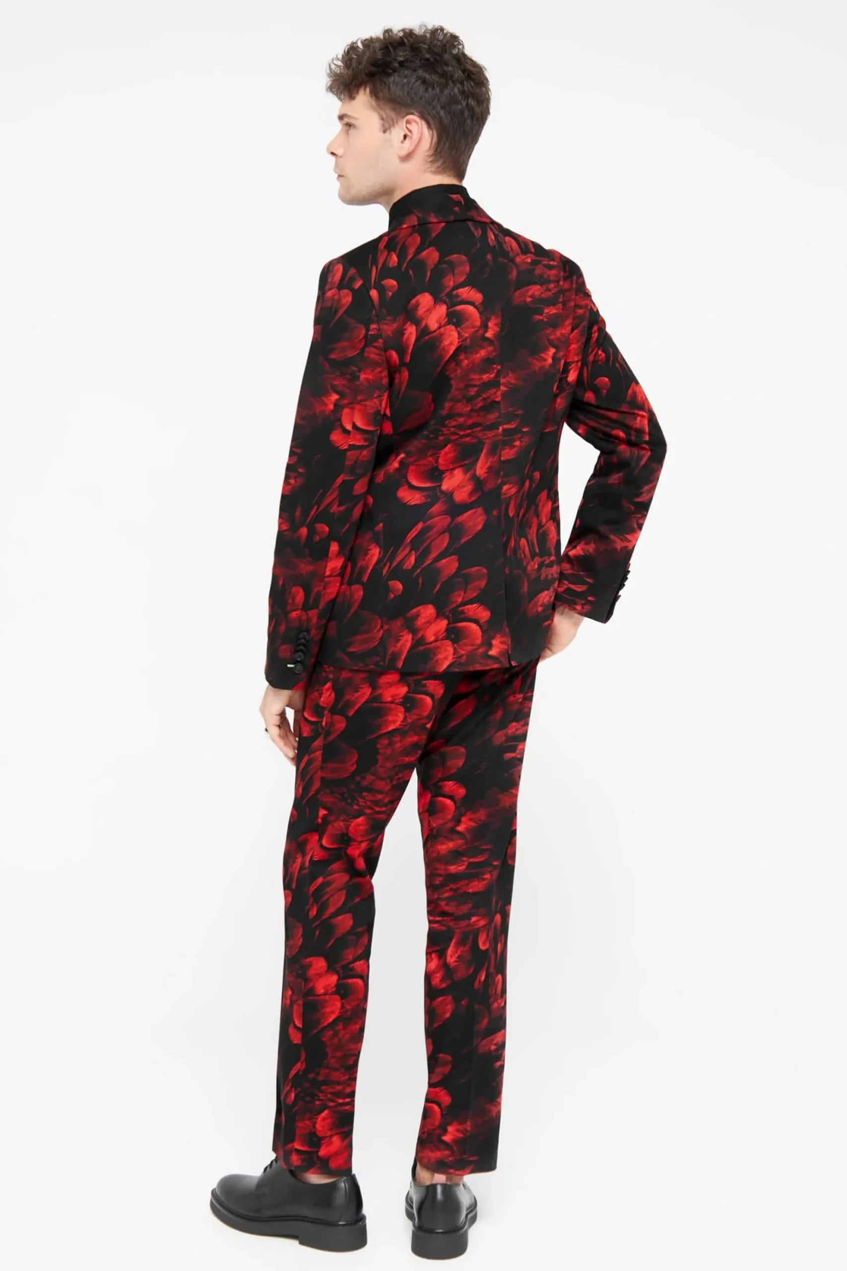 Trousers·Floral Trousers|Twisted Tailor Heron Slim Fit Red Floral Cotton Trousers