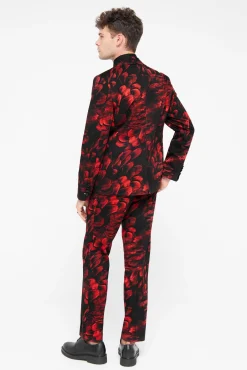 Jackets·Floral Jackets|Twisted Tailor Heron Slim Fit Red Floral Cotton Jacket