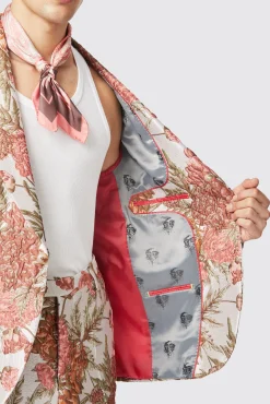 Jackets·Floral Jackets|Jackets·Party Jackets|Twisted Tailor Hirshfield Floral Pink Silver Jacquard Jacket