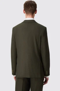 Jackets·Work Jackets|Jackets·Casual Jackets|Twisted Tailor Hodge Slim Fit Green Pinstripe Jacket
