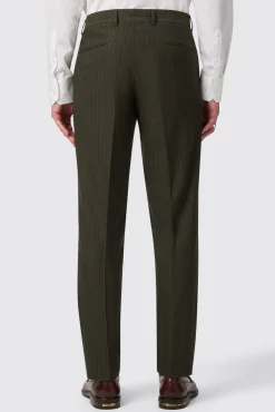 Trousers·Casual Trousers|Trousers·Work Trousers|Twisted Tailor Hodge Slim Fit Green Pinstripe Trousers