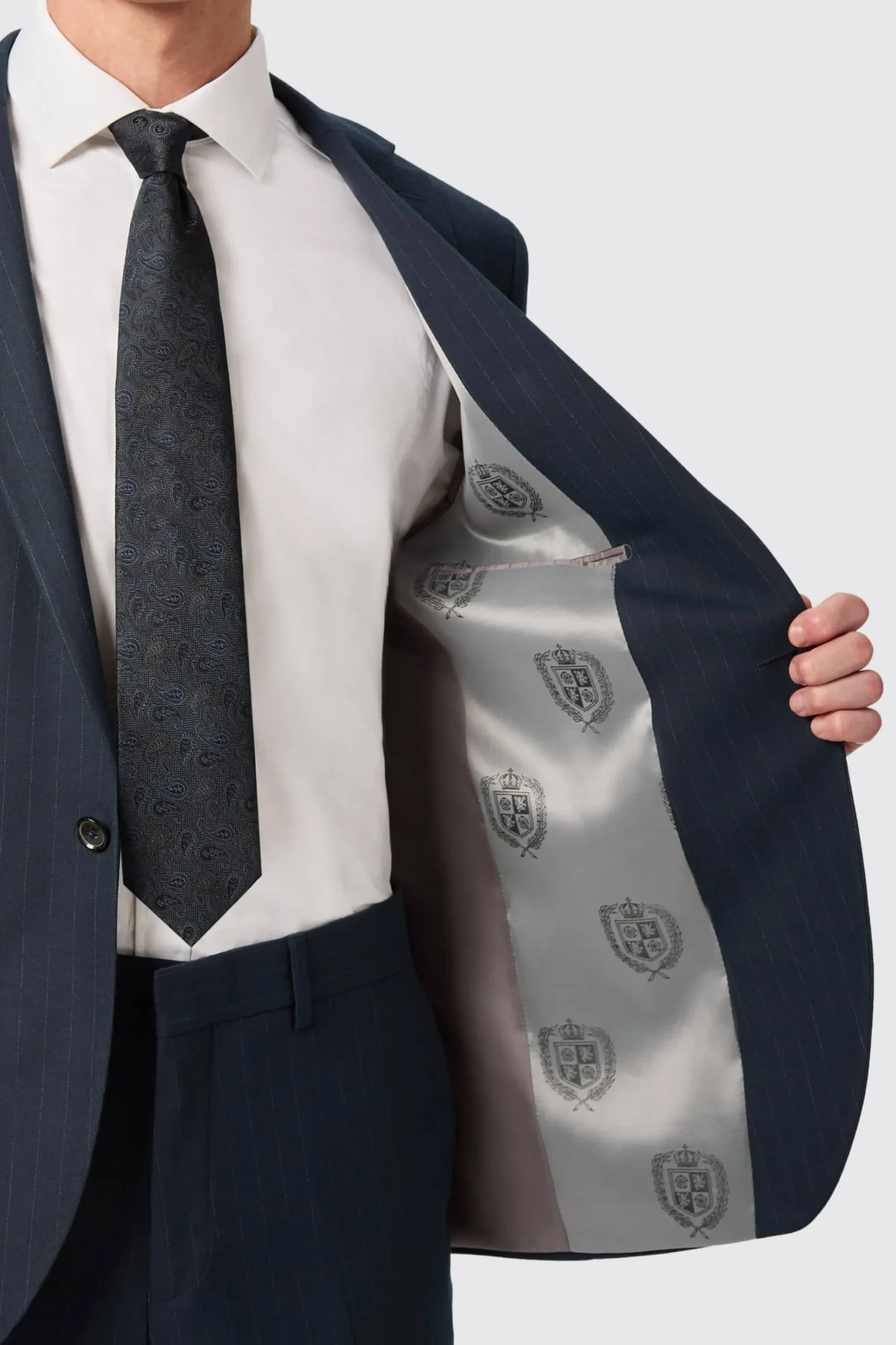 Jackets·Work Jackets|Twisted Tailor Hodge Slim Fit Navy Pinstripe Jacket