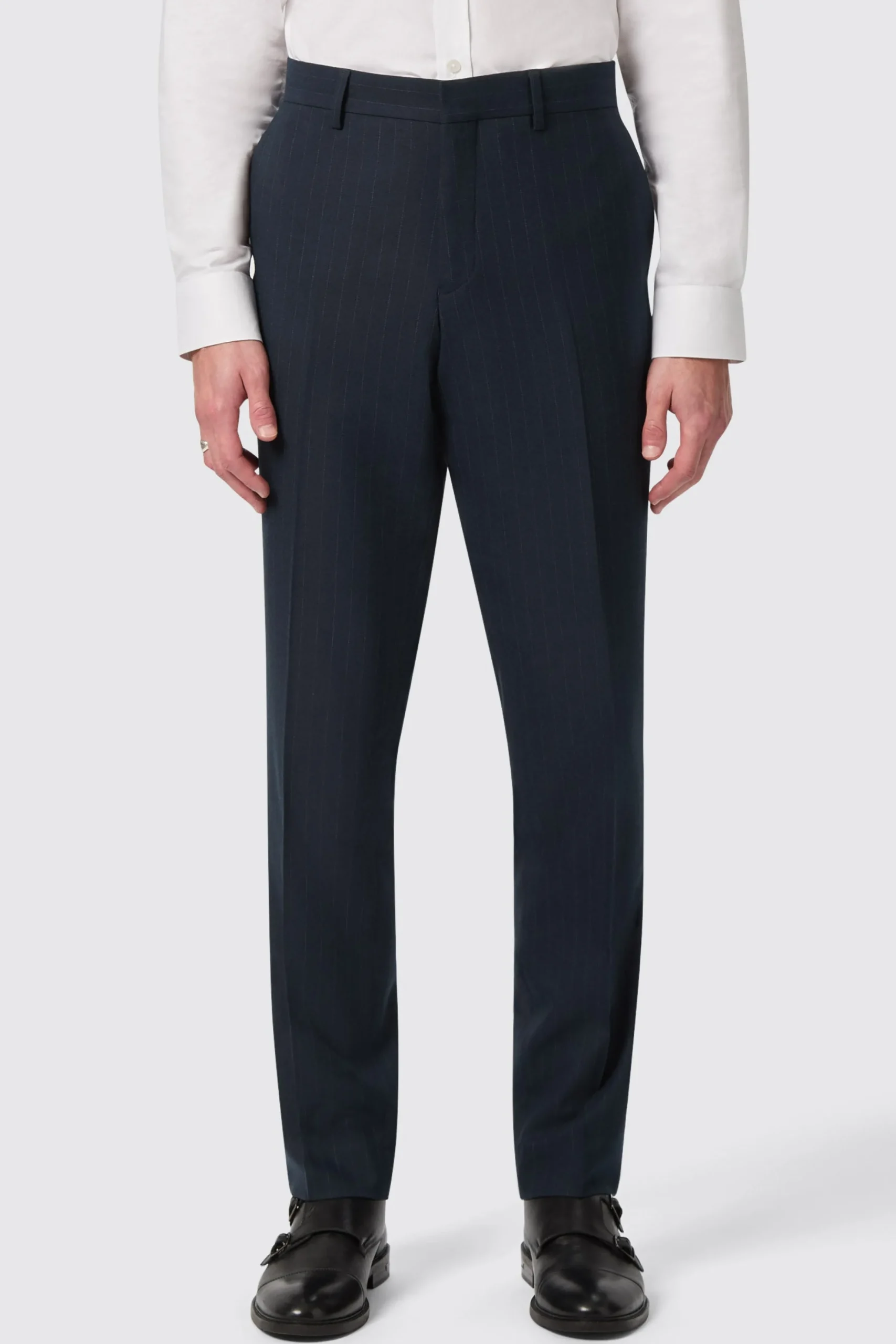 Trousers·Casual Trousers|Trousers·Work Trousers|Twisted Tailor Hodge Slim Fit Navy Pinstripe Trousers