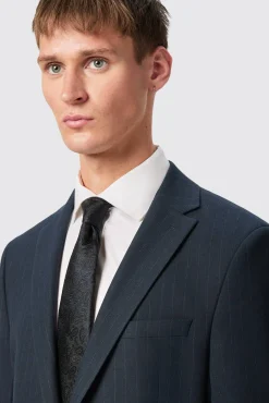 Style·Plain Suits|Occasion·Groomsmen Suits|Twisted Tailor Hodge Slim Fit Navy Pinstripe Suit