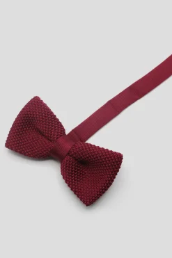 Suit Accessories·Bow Ties|Twisted Tailor Jagger Red Knitted Bow Tie