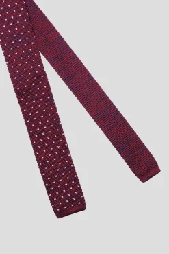 Suit Accessories·Ties|Twisted Tailor Jagger Tie Burgundy Spot