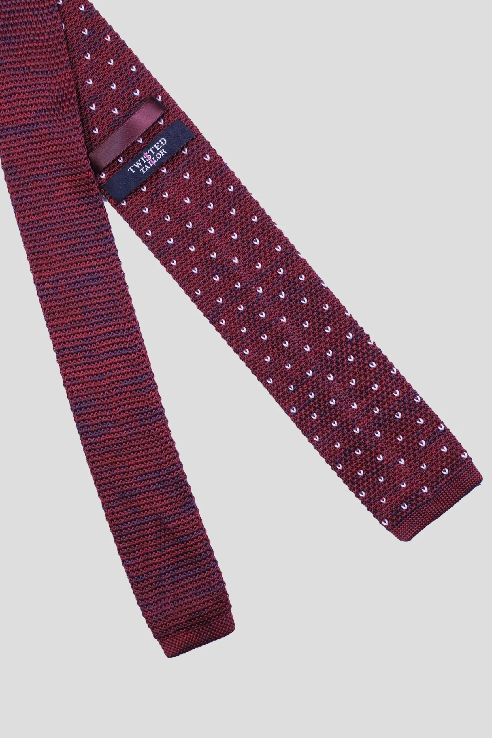 Suit Accessories·Ties|Twisted Tailor Jagger Tie Burgundy Spot