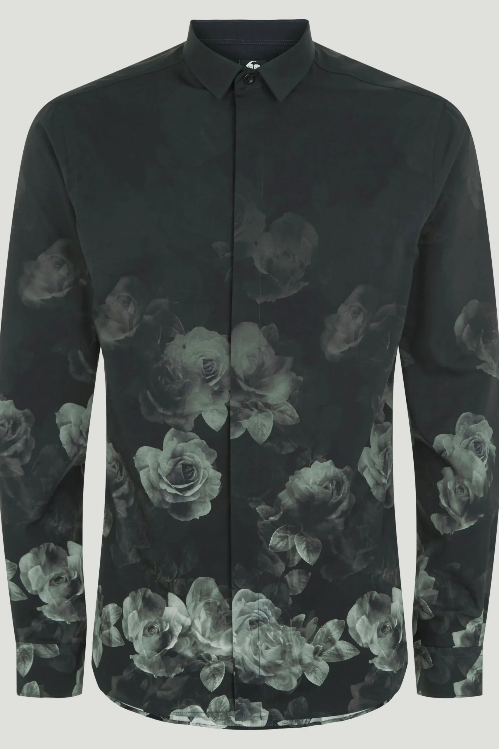 Style·Patterned Shirts|Occasion·Formal Shirts|Twisted Tailor Kember Slim Fit Black Floral Shirt