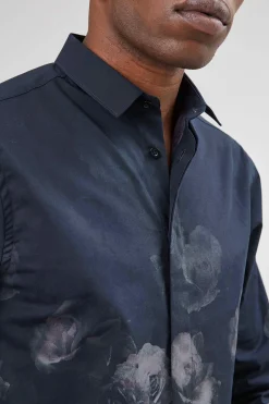 Style·Patterned Shirts|Style·Floral Shirts|Twisted Tailor Kember Slim Fit Blue Floral Shirt
