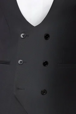 Waistcoats|Twisted Tailor Kingdon Skinny Fit Black Dinner Waistcoat