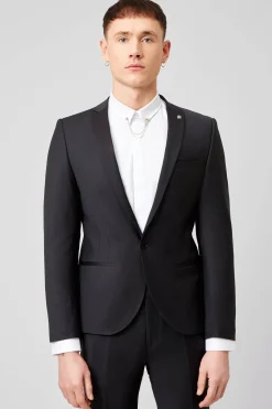 Style·Plain Suits|Style·3 Piece Suits|Twisted Tailor Kingdon Skinny Fit Black Dinner Suit