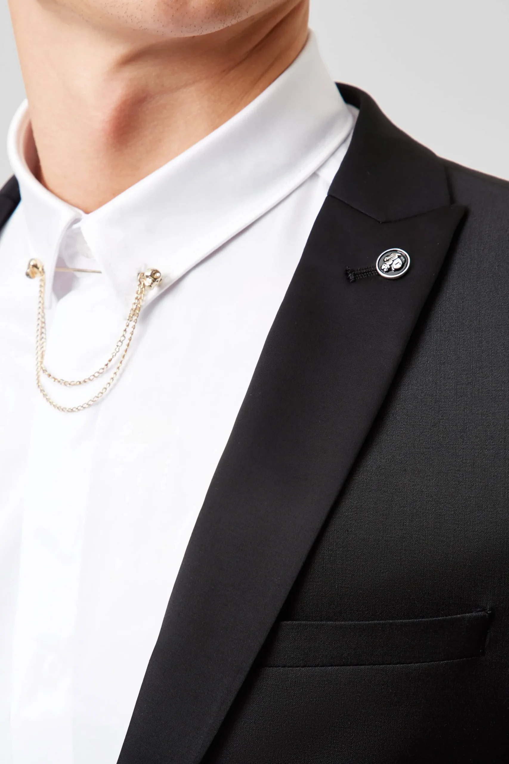 Style·Plain Suits|Style·3 Piece Suits|Twisted Tailor Kingdon Skinny Fit Black Dinner Suit