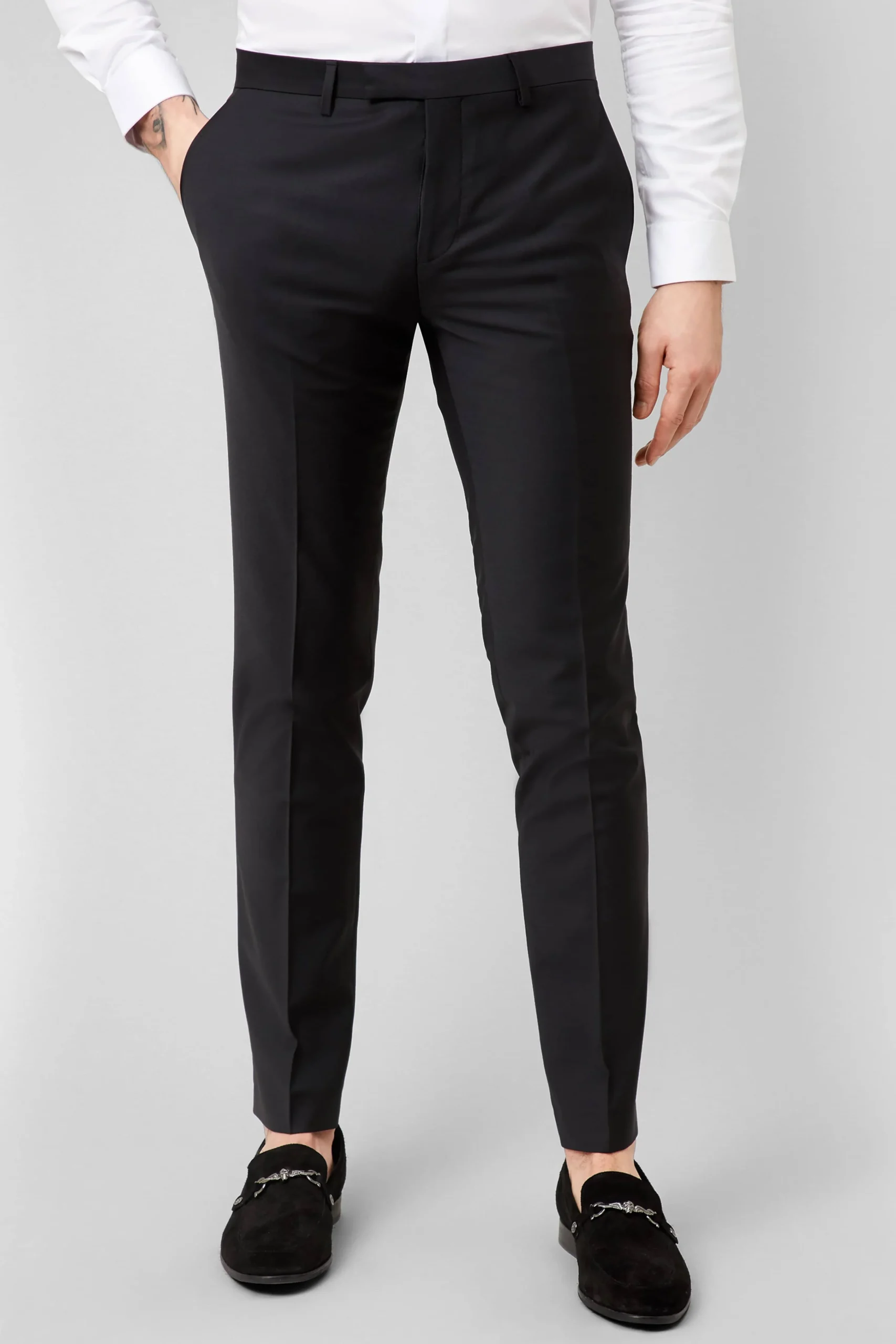 Style·Plain Suits|Style·3 Piece Suits|Twisted Tailor Kingdon Skinny Fit Black Dinner Suit