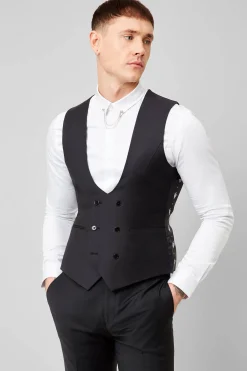 Style·Plain Suits|Style·3 Piece Suits|Twisted Tailor Kingdon Skinny Fit Black Dinner Suit