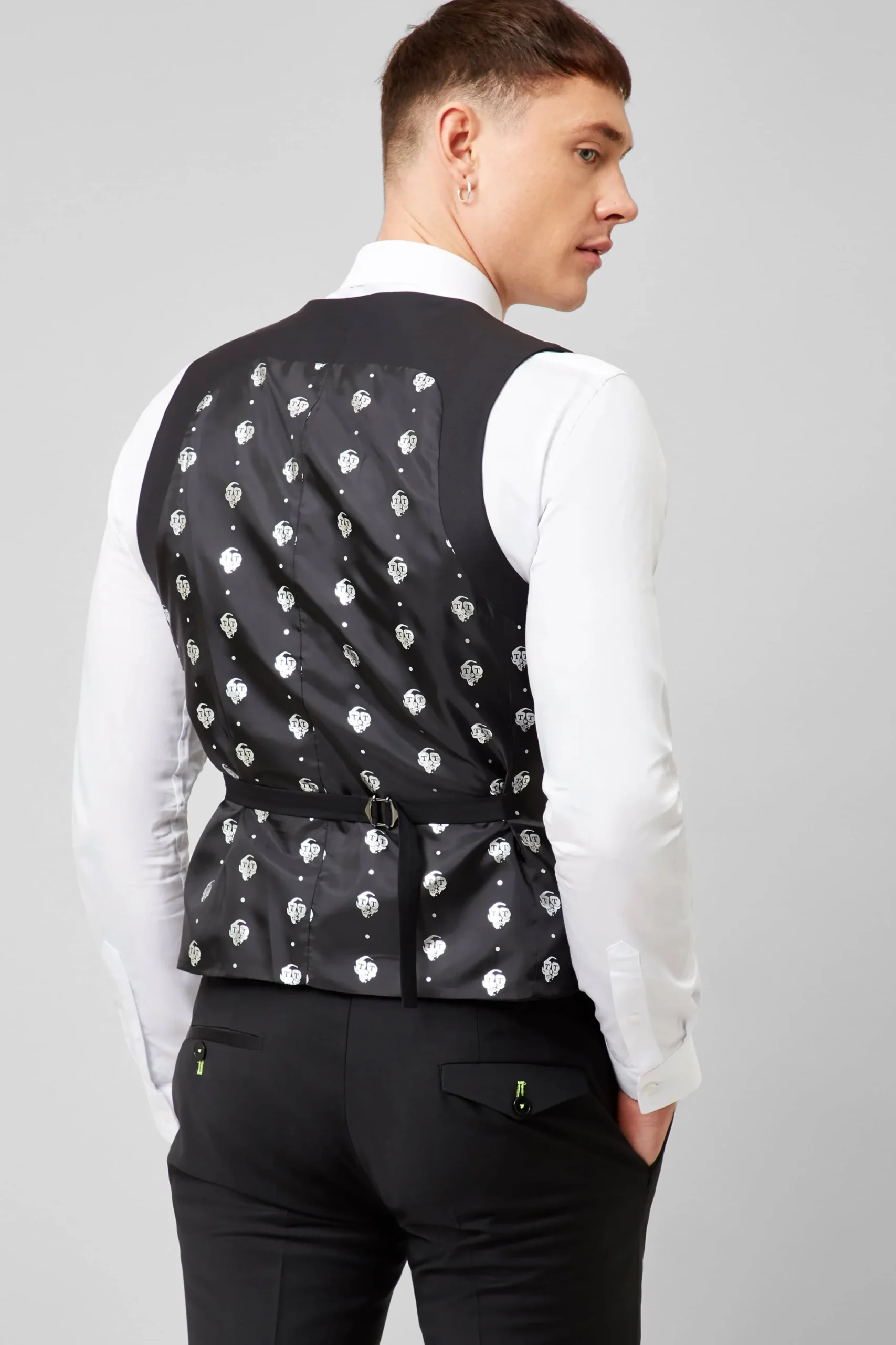 Style·Plain Suits|Style·3 Piece Suits|Twisted Tailor Kingdon Skinny Fit Black Dinner Suit