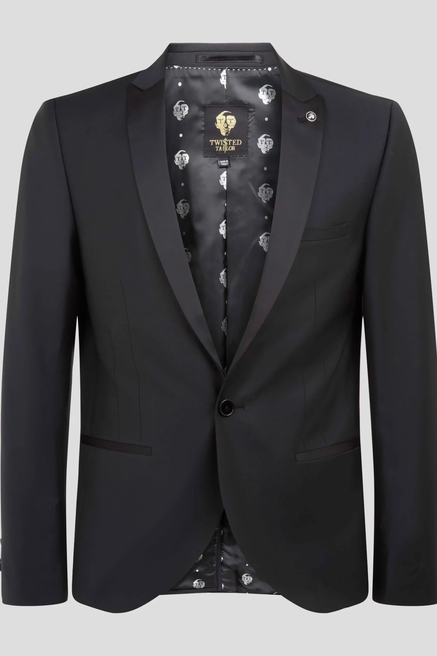 Jackets·Party Jackets|Twisted Tailor Kingdon Skinny Fit Black Dinner Jacket