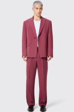 Unisex|Jackets·Casual Jackets|Twisted Tailor Lavoir Oversized Burgundy Suit