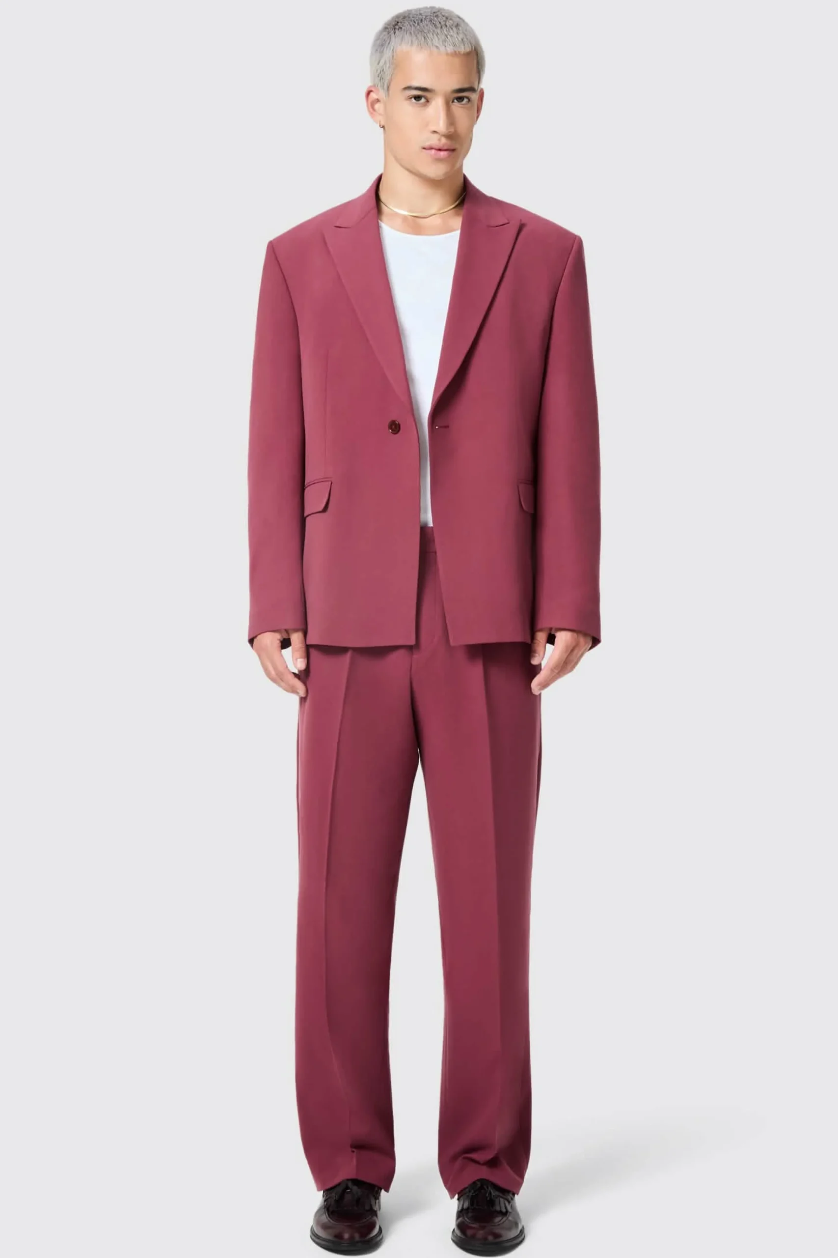 Unisex|Jackets·Casual Jackets|Twisted Tailor Lavoir Oversized Burgundy Suit