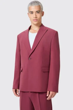 Unisex|Jackets·Casual Jackets|Twisted Tailor Lavoir Oversized Burgundy Suit