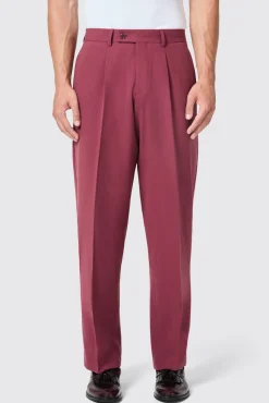 Trousers·Casual Trousers|Trousers·Work Trousers|Twisted Tailor Lavoir Oversized Burgundy Trousers