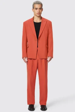 Unisex|Trousers·Work Trousers|Twisted Tailor Lavoir Oversized Burnt Orange Trousers