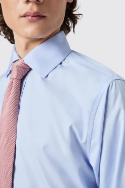 Style·Premium Shirts|Occasion·Formal Shirts|Twisted Tailor Lewes Slim Fit Spread Collar Blue Cotton Shirt