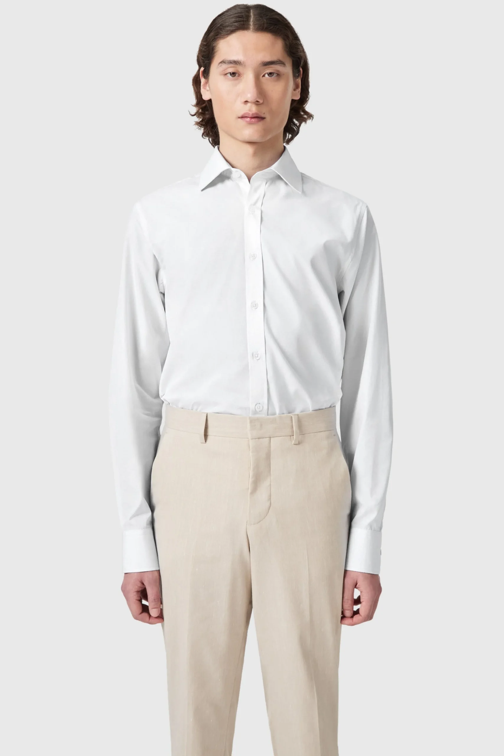 Style·Premium Shirts|Style·Everyday Essentials|Twisted Tailor Lewes Slim Fit Spread Collar White Cotton Shirt