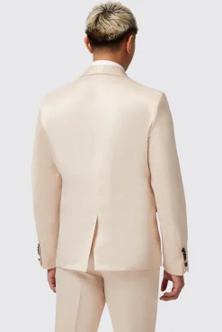 Jackets·Party Jackets|Twisted Tailor Lewis Skinny Fit Double Breasted Beige Sateen Jacket