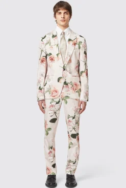 Style·Floral Suits|Style·Bold Prints|Twisted Tailor Lincoln Skinny Fit Pink Floral Cotton Suit