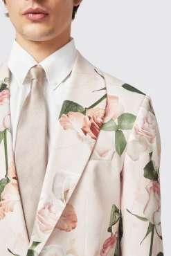 Jackets·Floral Jackets|Jackets·Party Jackets|Twisted Tailor Lincoln Skinny Fit Pink Floral Cotton Jacket