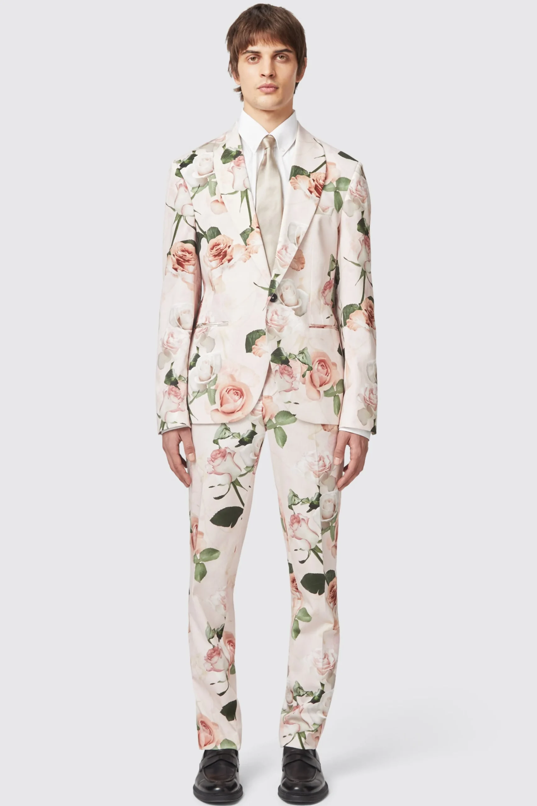 Jackets·Floral Jackets|Jackets·Party Jackets|Twisted Tailor Lincoln Skinny Fit Pink Floral Cotton Jacket