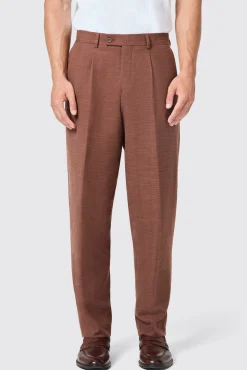 Unisex|Trousers·Casual Trousers|Twisted Tailor Lisandro Oversized Brown Cotton Trousers