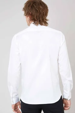 Style·Plain Shirts|Occasion·Formal Shirts|Twisted Tailor Lynton Skinny Fit White Collar Bar Cotton Shirt