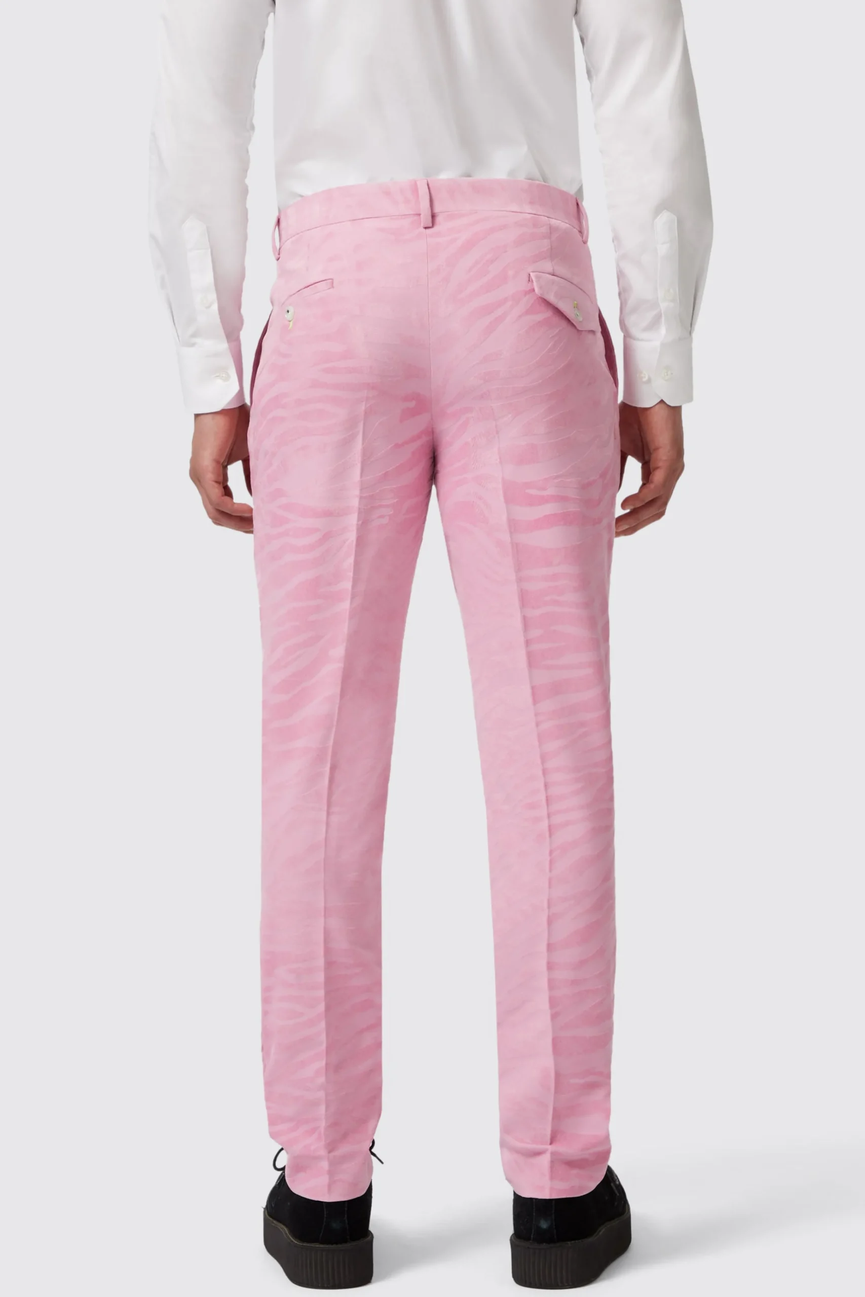 Trousers·Party Trousers|Twisted Tailor Magnussen Slim Fit Pink Flocked Trousers