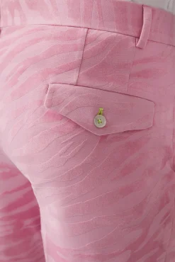 Trousers·Party Trousers|Twisted Tailor Magnussen Slim Fit Pink Flocked Trousers