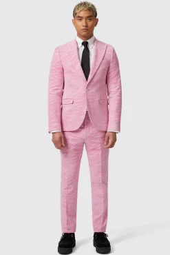 Style·2 Piece Suits|Style·Bold Prints|Twisted Tailor Magnussen Slim Fit Pink Flocked Suit