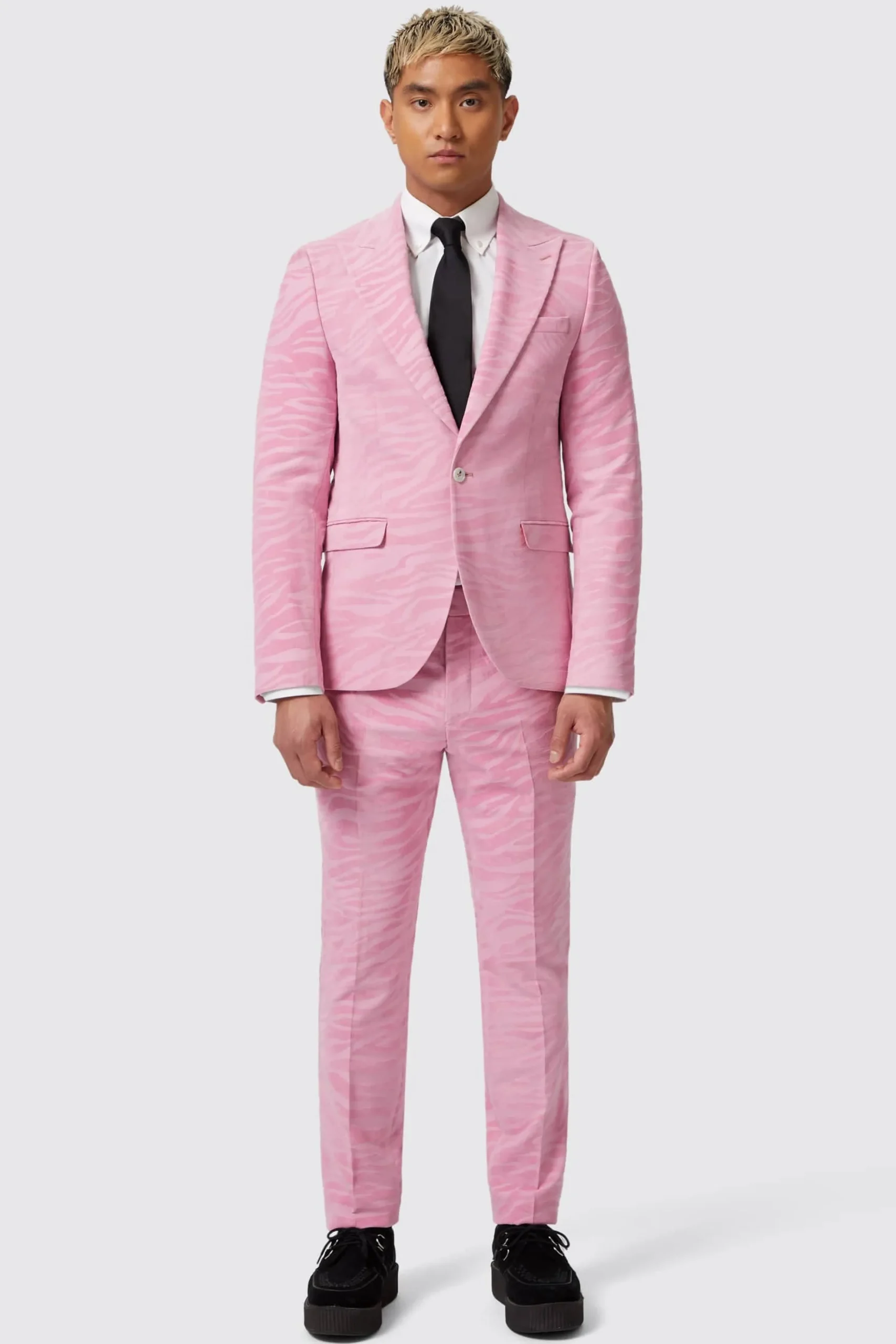 Style·2 Piece Suits|Style·Bold Prints|Twisted Tailor Magnussen Slim Fit Pink Flocked Suit