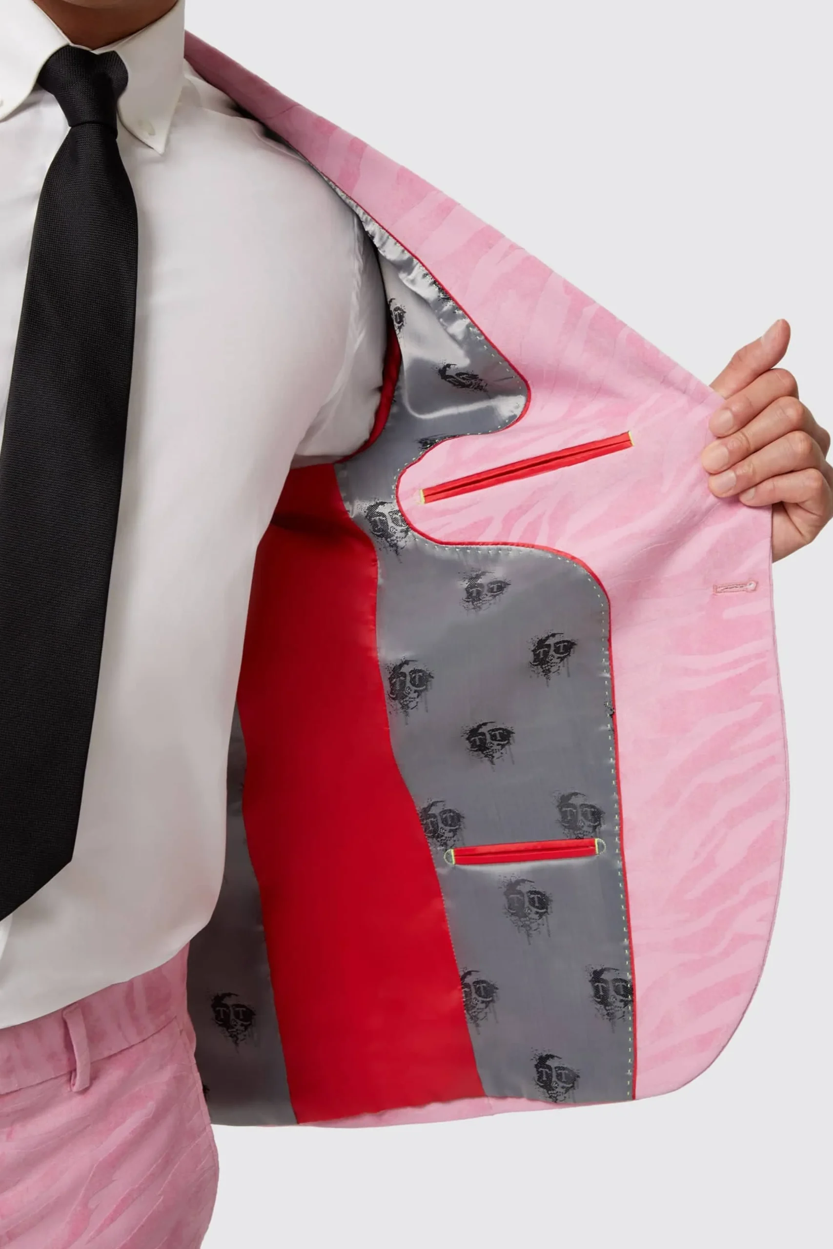 Jackets·Party Jackets|Twisted Tailor Magnussen Slim Fit Pink Flocked Jacket