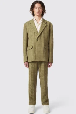 Unisex|Occasion·Back To It|Twisted Tailor Malacia Oversized Green Jacquard Suit