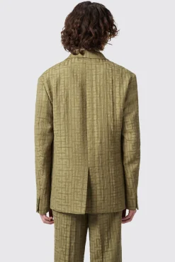 Unisex|Occasion·Back To It|Twisted Tailor Malacia Oversized Green Jacquard Suit