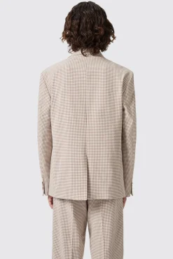 Unisex|Twisted Tailor Maldini Oversized Brown Check Jacket
