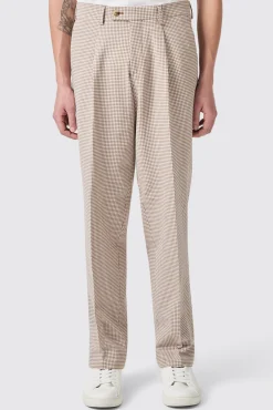 Unisex|Twisted Tailor Maldini Oversized Brown Check Trousers