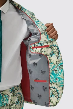 Jackets·Floral Jackets|Twisted Tailor Morris Slim Fit Floral Green Jacket