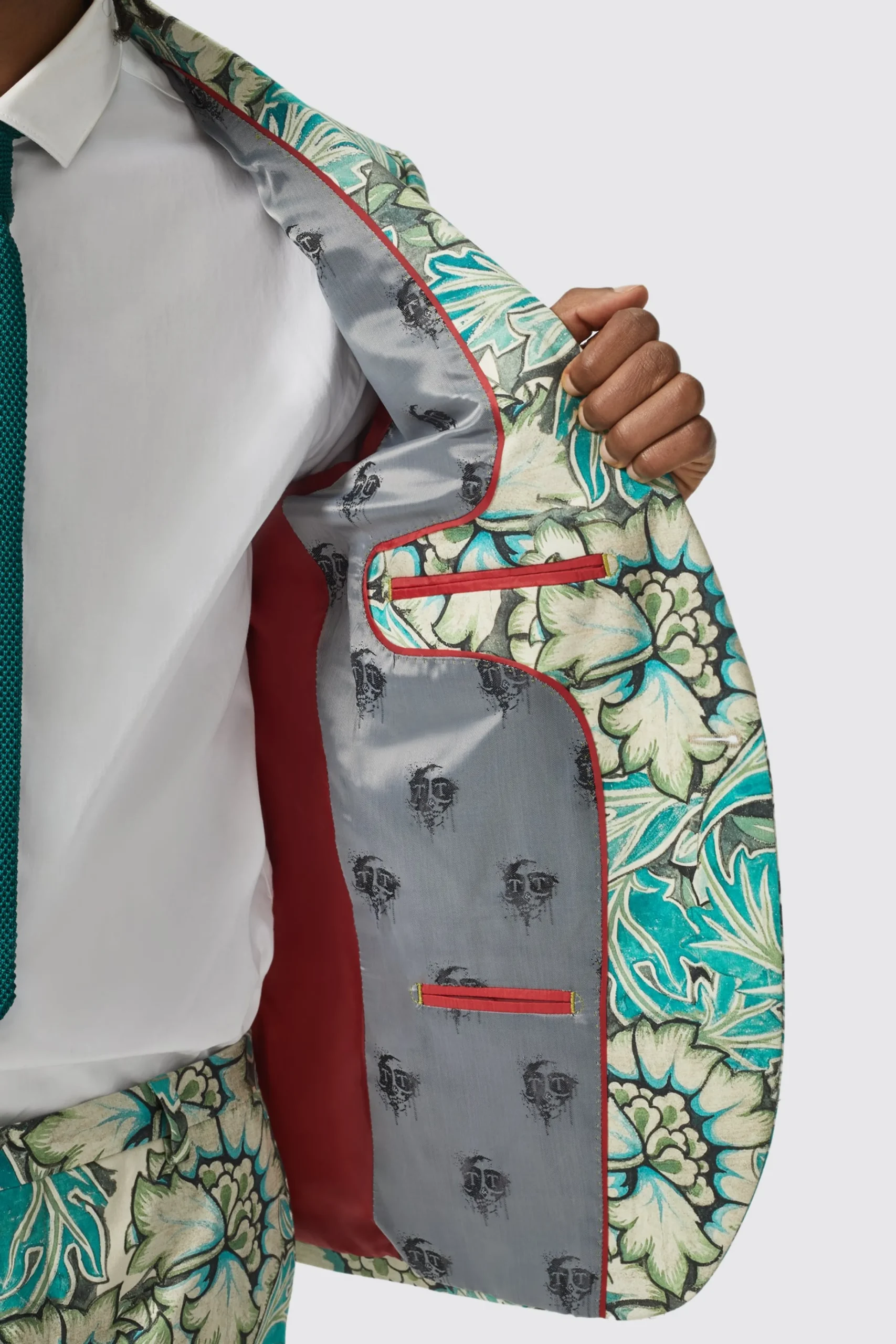 Jackets·Floral Jackets|Twisted Tailor Morris Slim Fit Floral Green Jacket