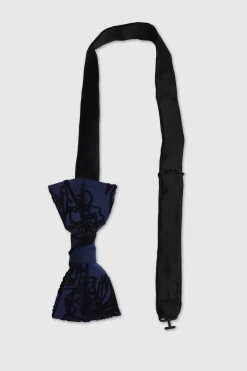 Suit Accessories·Bow Ties|Occasion·Party Suits|Twisted Tailor Onyx Blue Velvet Bow Tie
