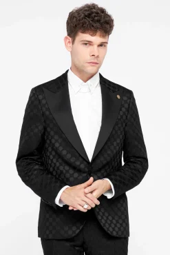 Style·Bold Prints|Occasion·Back To It|Twisted Tailor Papatya Slim Fit Black Jacquard Suit